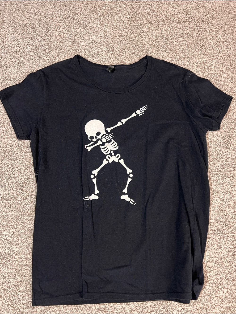 Black Crew Neck Skeleton T-Shirt